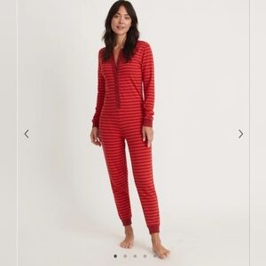 Marine layer Double Knit Onesie in Red Stripe